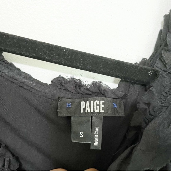 Paige Augustia Black Off the Shoulder Ruffle Blouse Size Small - Picture 7 of 9